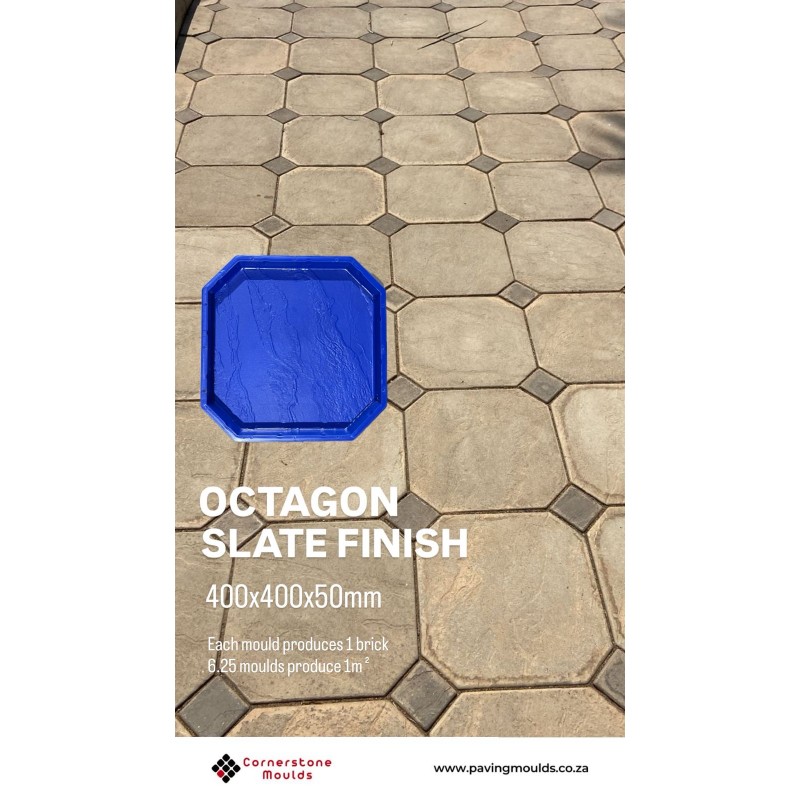 400x400x50mm Octagon SLATE Mould
