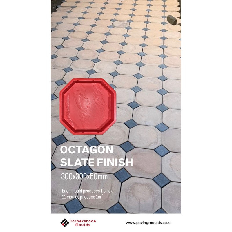 300x300x50mm Octagon SLATE